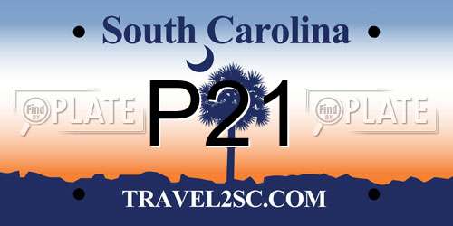 P21 South Carolina License Plate