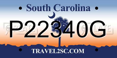 P22340G South Carolina License Plate