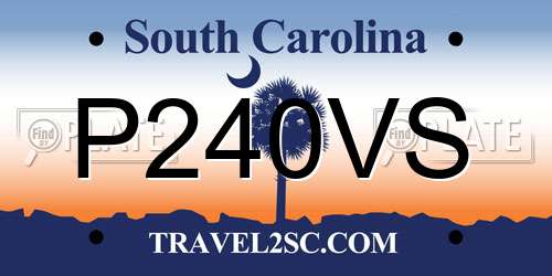 P240VS South Carolina License Plate