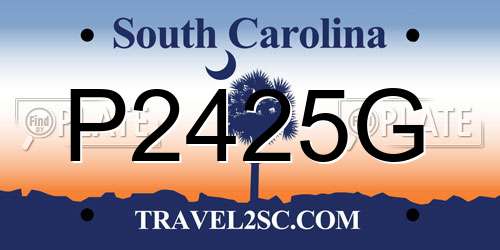 P2425G South Carolina License Plate