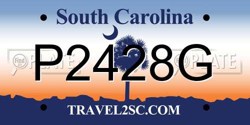 P2428G South Carolina License Plate