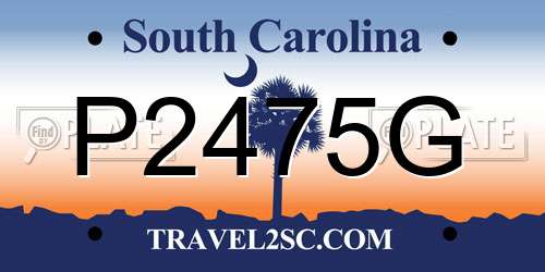 P2475G South Carolina License Plate