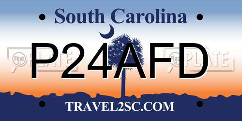 P24AFD South Carolina License Plate