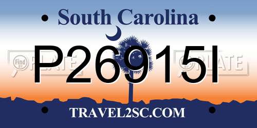 P26915I South Carolina License Plate