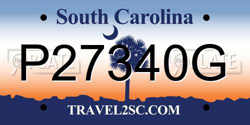 P27340G South Carolina License Plate