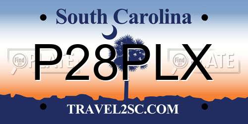 P28PLX South Carolina License Plate