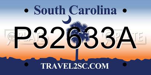 P32633A South Carolina License Plate