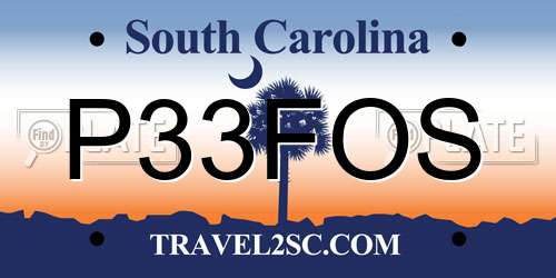 P33FOS South Carolina License Plate
