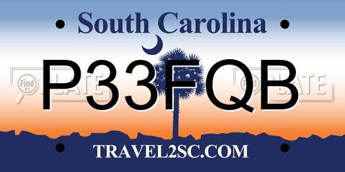 P33FQB South Carolina License Plate