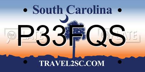 P33FQS South Carolina License Plate