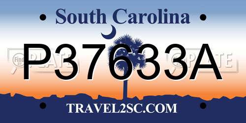 P37633A South Carolina License Plate