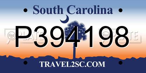 P394198 South Carolina License Plate