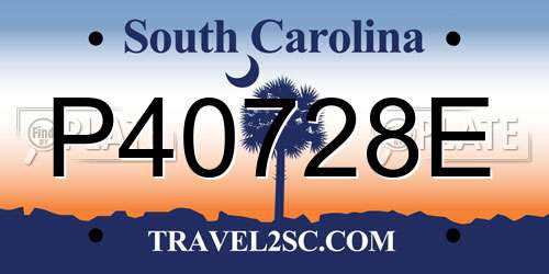P40728E South Carolina License Plate