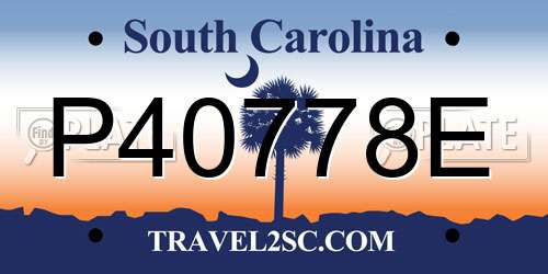 P40778E South Carolina License Plate