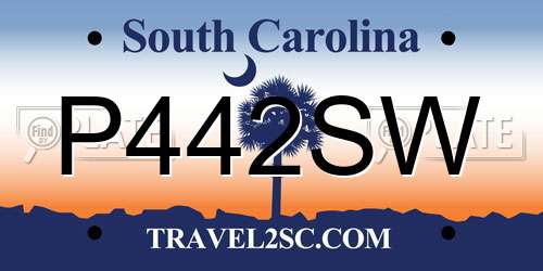 P442SW South Carolina License Plate