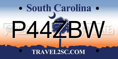 P44ZBW South Carolina License Plate