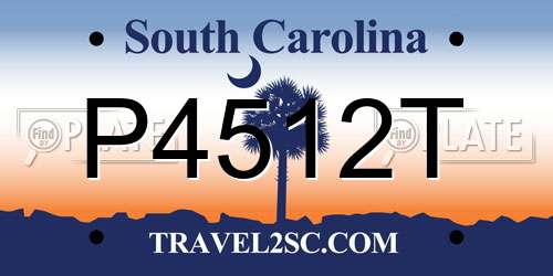 P4512T South Carolina License Plate