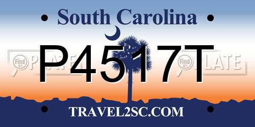 P4517T South Carolina License Plate