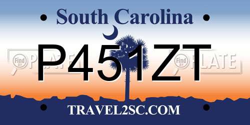 P451ZT South Carolina License Plate