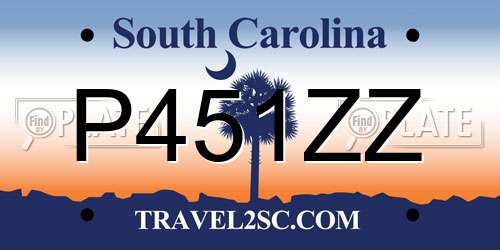 P451ZZ South Carolina License Plate