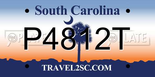 P4812T South Carolina License Plate