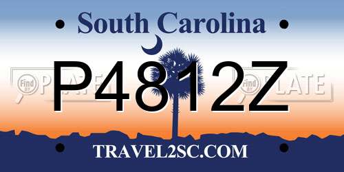 P4812Z South Carolina License Plate