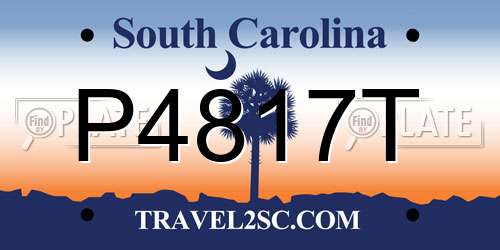 P4817T South Carolina License Plate