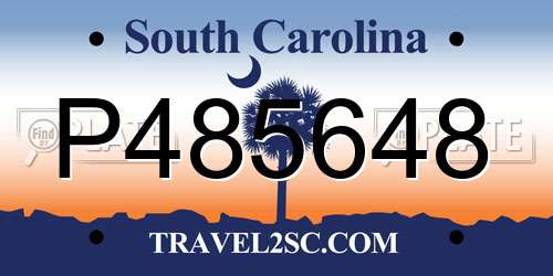 P485648 South Carolina License Plate