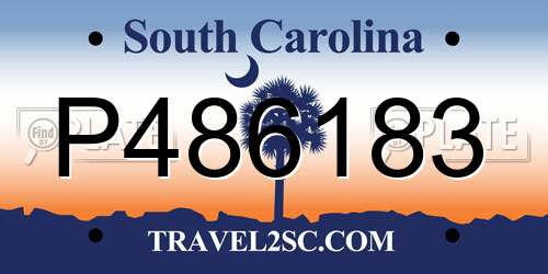 P486183 South Carolina License Plate