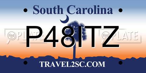 P48ITZ South Carolina License Plate