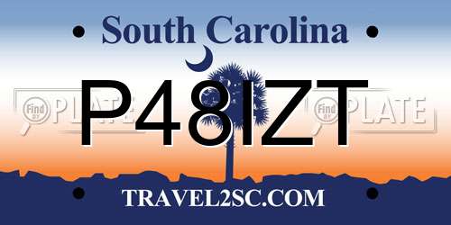 P48IZT South Carolina License Plate