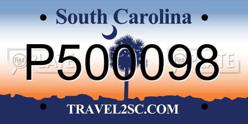 P500098 South Carolina License Plate