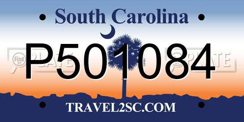 P501084 South Carolina License Plate