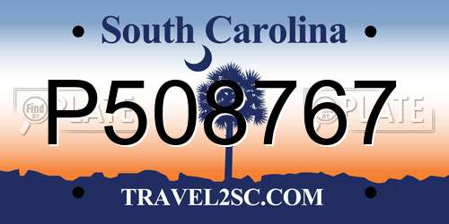 P508767 South Carolina License Plate