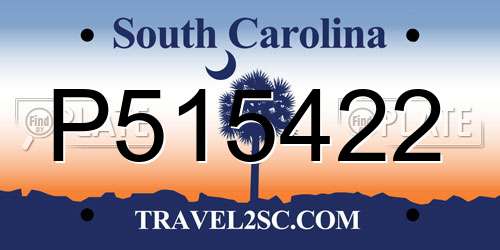 P515422 South Carolina License Plate