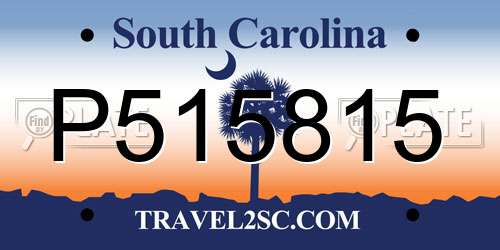 P515815 South Carolina License Plate