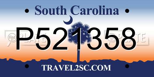 P521358 South Carolina License Plate