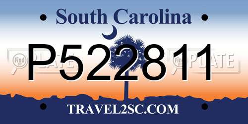 P522811 South Carolina License Plate