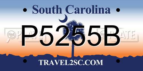 P5255B South Carolina License Plate