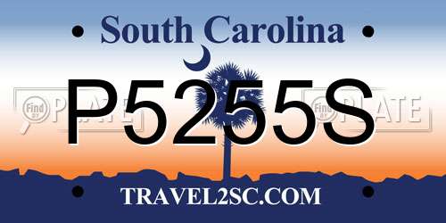 P5255S South Carolina License Plate