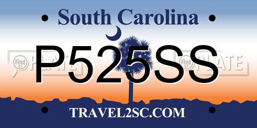 P525SS South Carolina License Plate
