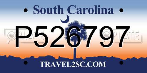 P526797 South Carolina License Plate