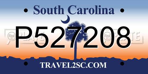 P527208 South Carolina License Plate