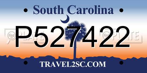 P527422 South Carolina License Plate
