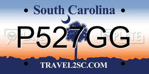 P527GG South Carolina License Plate
