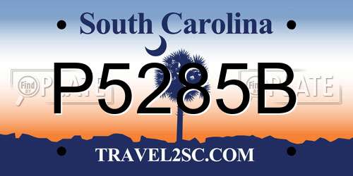 P5285B South Carolina License Plate
