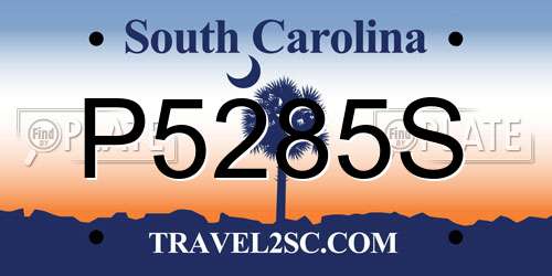 P5285S South Carolina License Plate