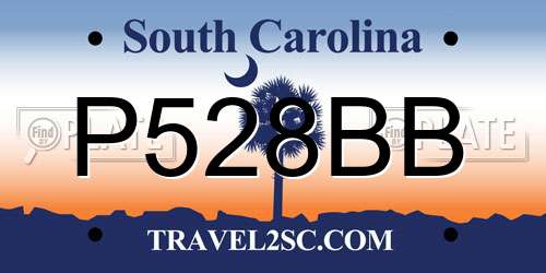 P528BB South Carolina License Plate
