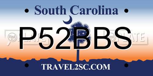 P52BBS South Carolina License Plate