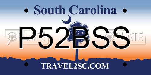 P52BSS South Carolina License Plate